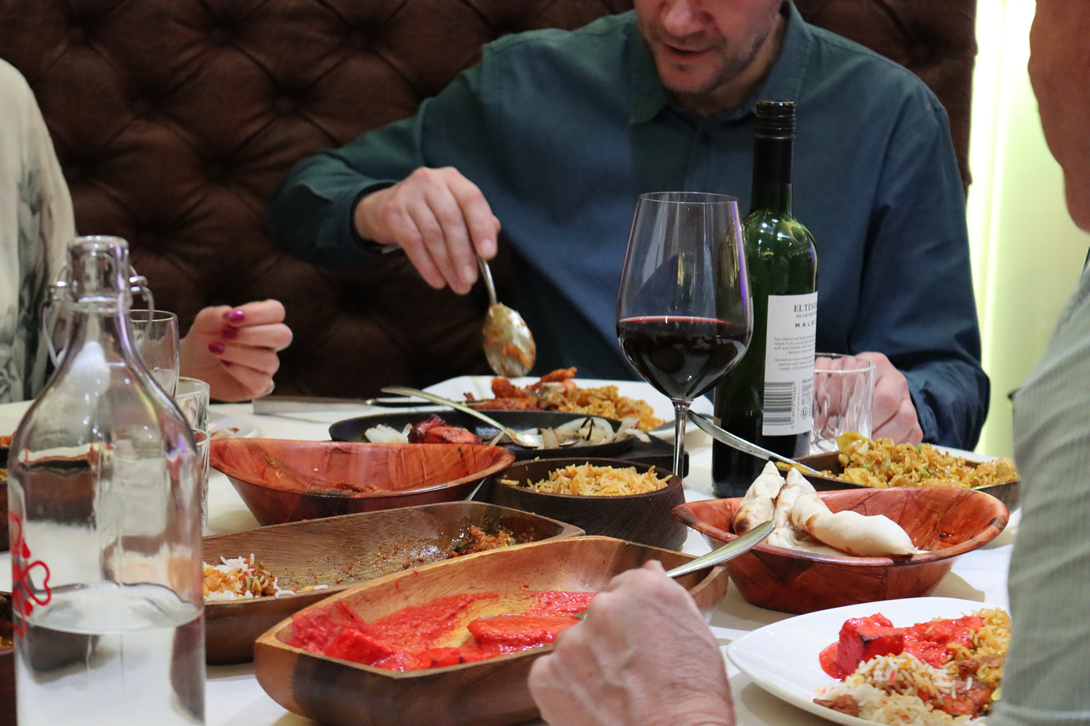 Indian Cuisine Curry dishes on a table