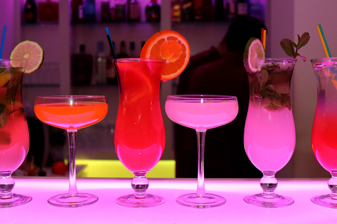 Cocktail Drinks lined up